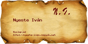Nyeste Iván névjegykártya